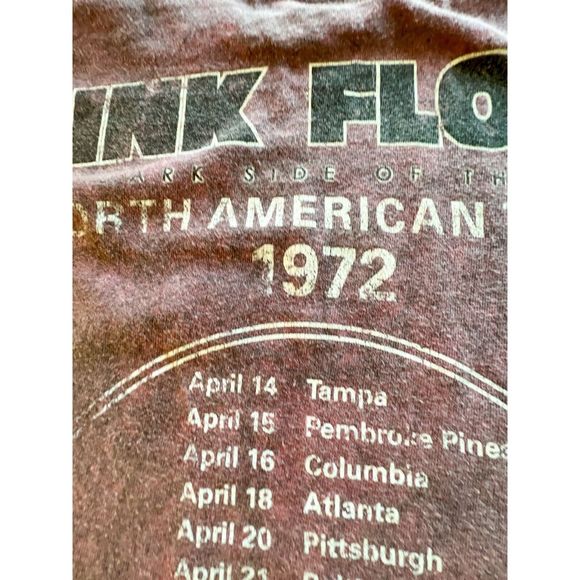 VINTAGE Mens T-Shirt Pink Floyd Dark Side Of The Moon Graphic North America Tour - Picture 5 of 14